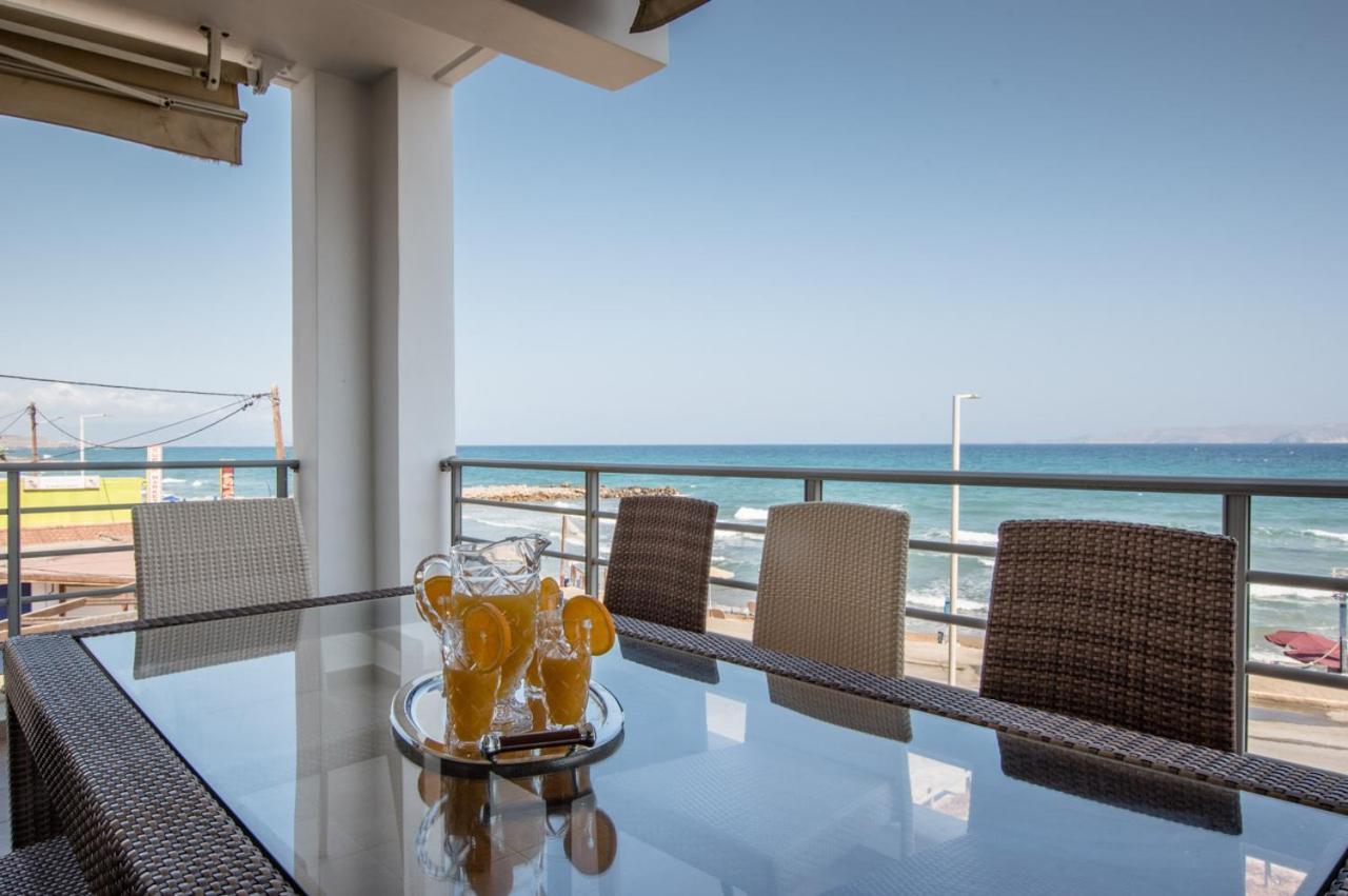 White Crystal Beachfront Apartment Goúrnes Exterior foto